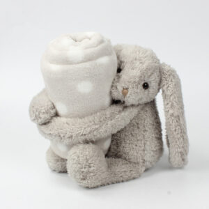 Warm Hug Plush toy & blanket set (Grey-Rabbit)