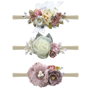 Newborn Baby Girl Floral Nylon Headbands Design 2